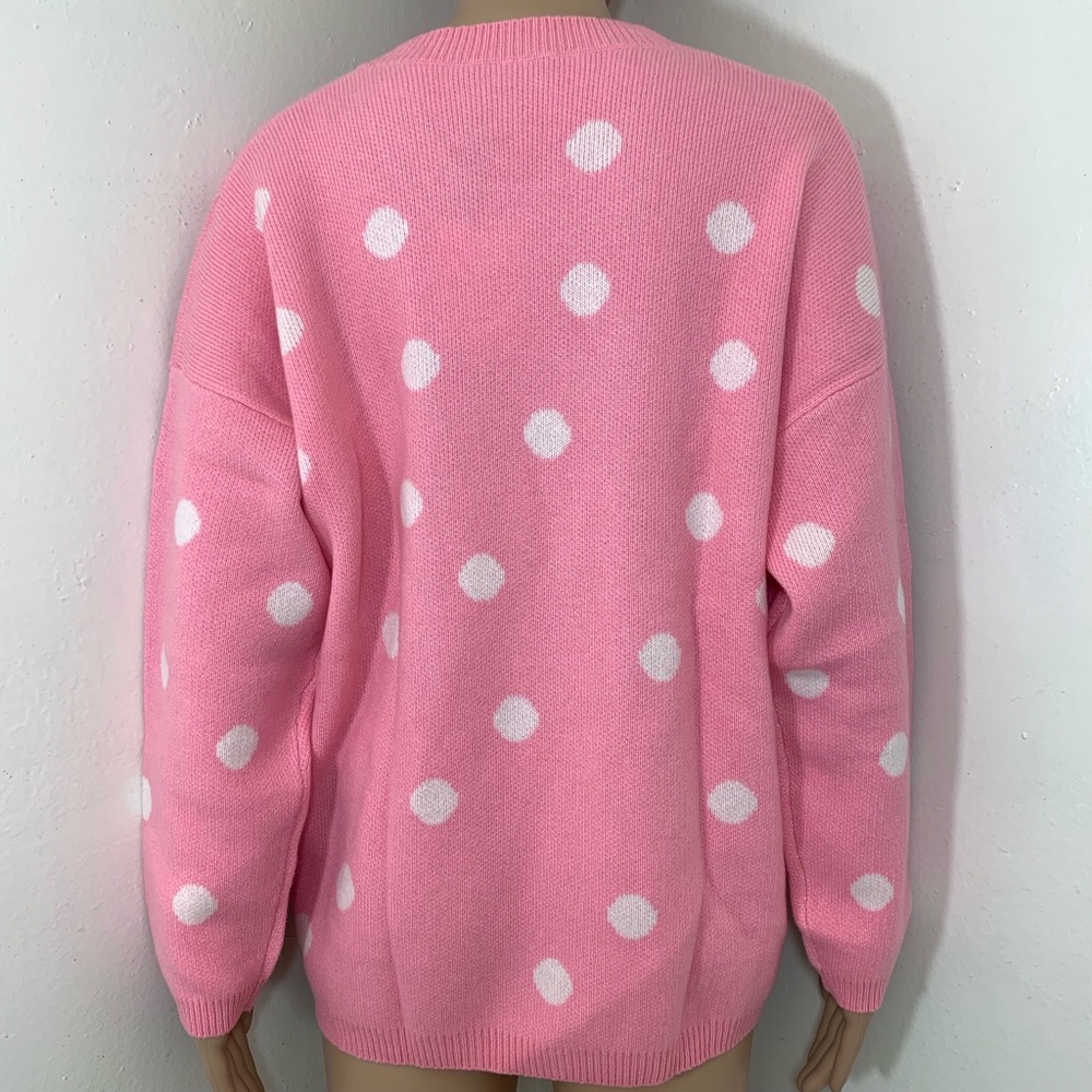 The Script Sweater Cashmere Polka Dot New Sz S - Picture 4 of 5